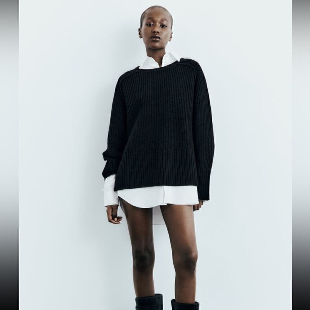 ZARA RIBBED KNIT SWEATER - SIZE XS - BRAND NEW WITH TAG